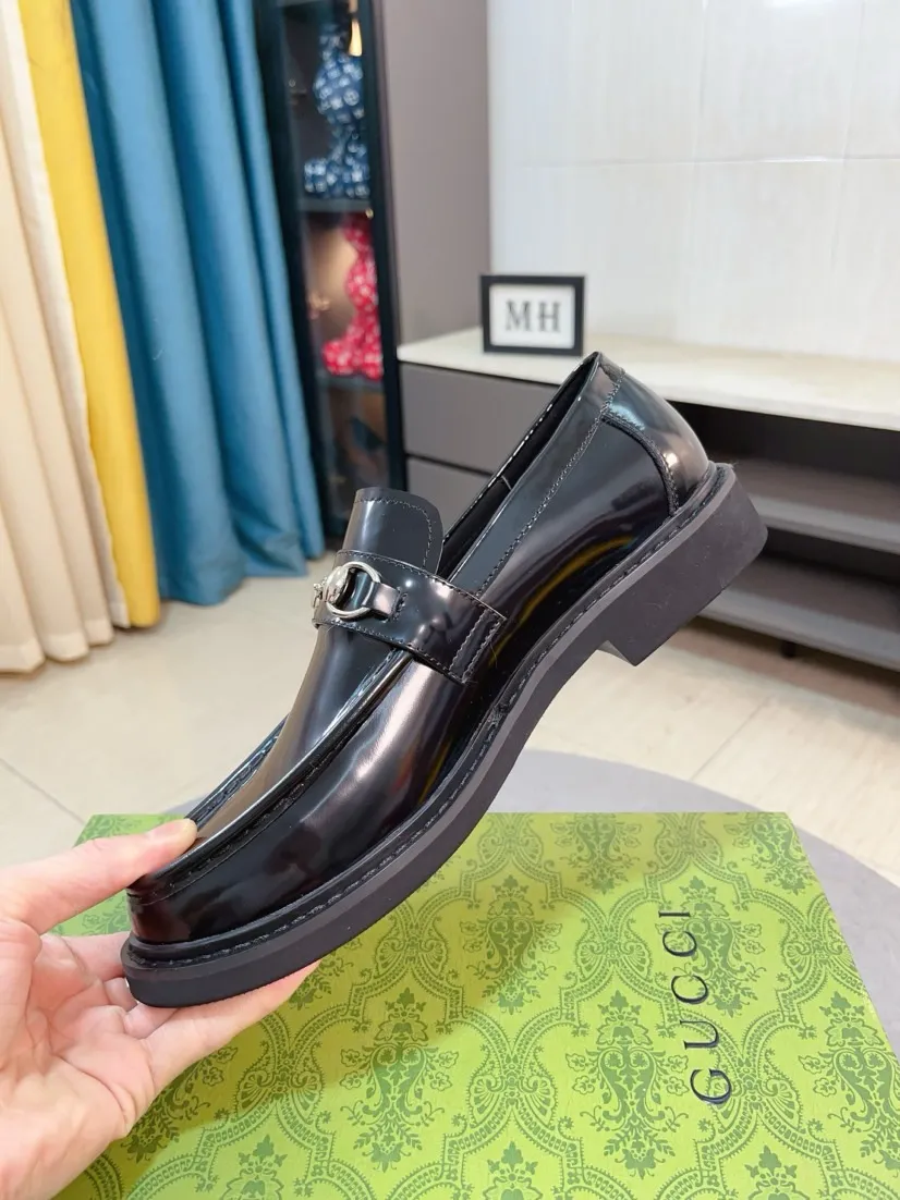 Men's Men's Shoes💰560🌹🌹[GUCCI] Gucci leather shoes are the most popular classic. Synchronized with the official website, the upper is made of Italian first-layer cowhide ➕cowhide lining, with unique brand and unique craftsmanship. Highlighting the hot style of the new year. Stop hesitating, stop wandering, get it now. Number: 38--44